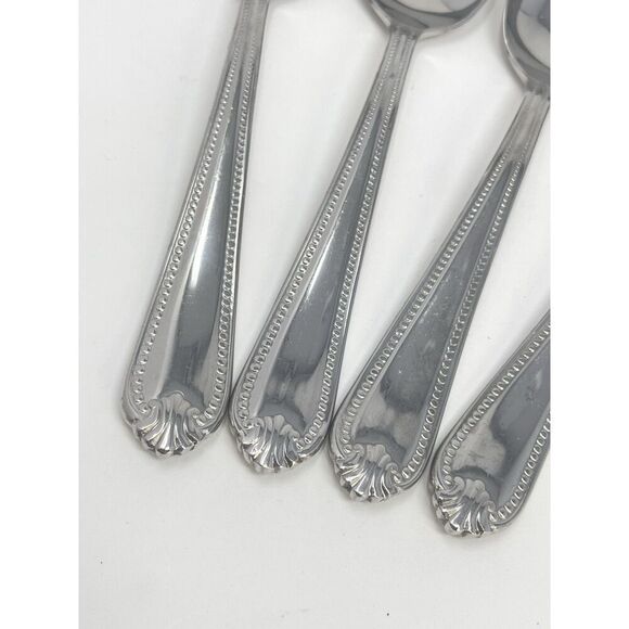 Lenox BEAD Stainless 18/10 Glossy Dinner Soup Spoon 7” Set Of 4 Replacement - Picture 3 of 5